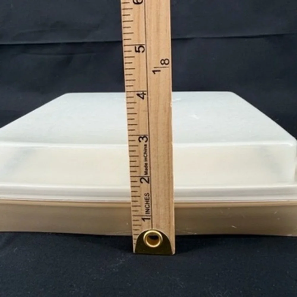Vintage Tupperware Deviled Egg Keeper 723 Almond Beige 16 Slot Carrier with Lid